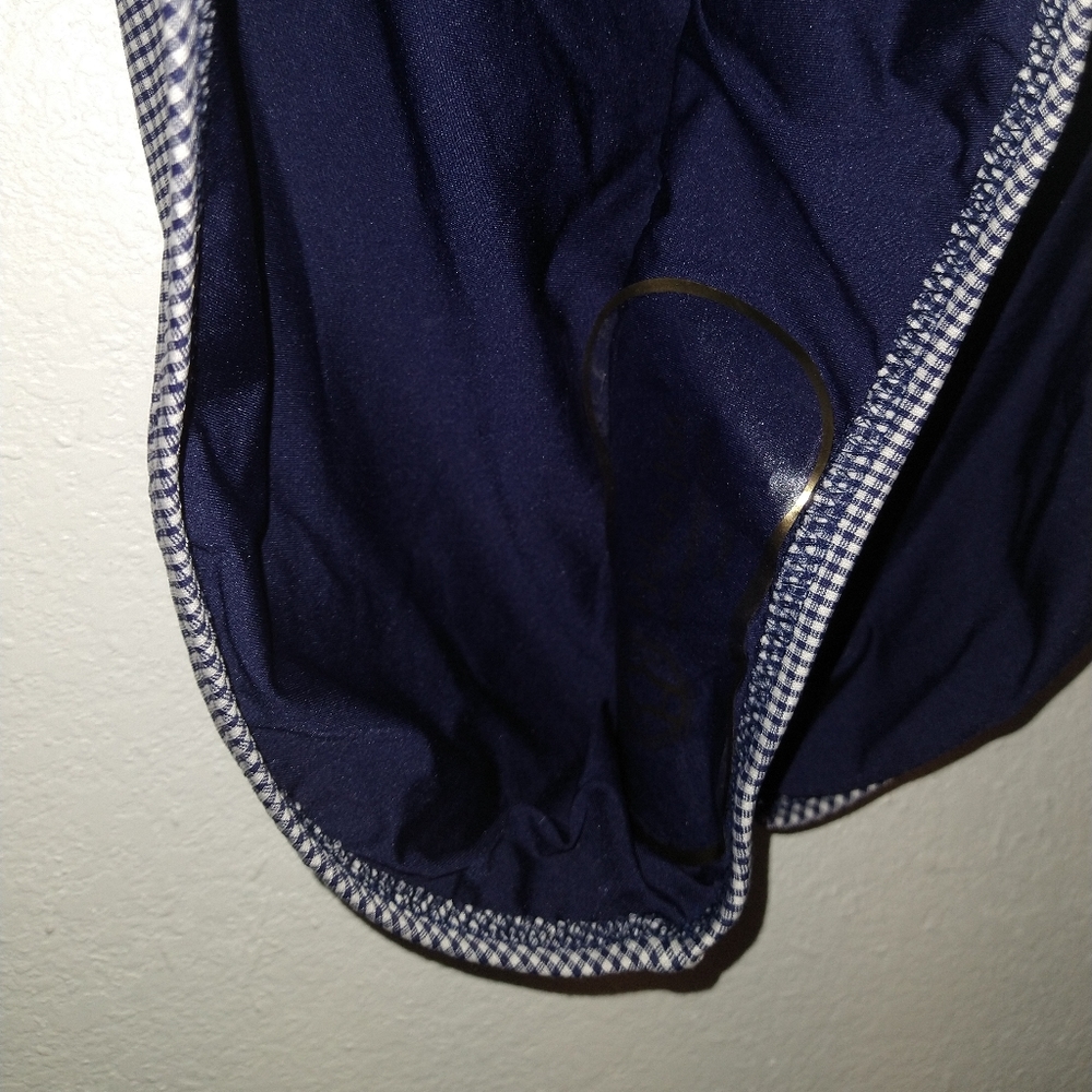 NWT DRAPER JAMES Navy Gingham Keyhole Swimsuit - Picture 9 of 9